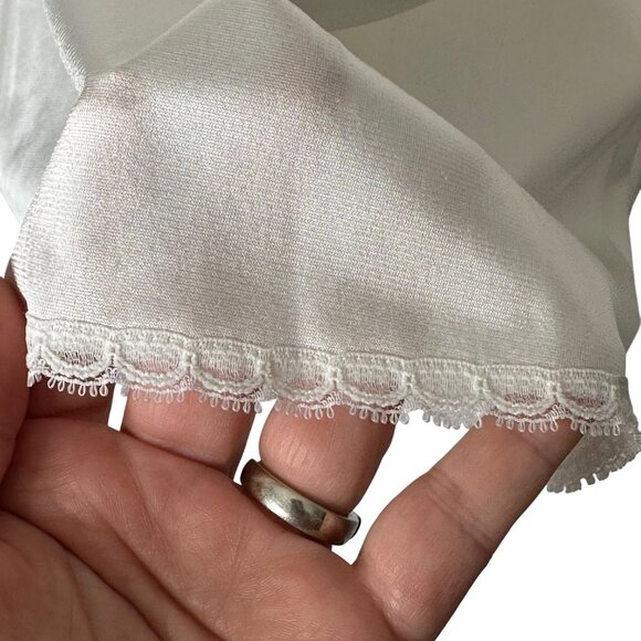Vintage Vanity Fair Half Slip Large Cream Nylon Lace Trim 22" Made in USA - Picture 3 of 9